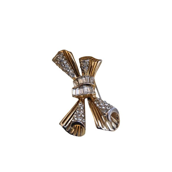 Vintage Signed Coro Craft Sterling Bow Brooch (A2865) - Picture 5 of 8